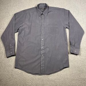 Dunhill Mens Charcoal Grey 100% Cotton Button Down Dress Shirt Made in Italy 17